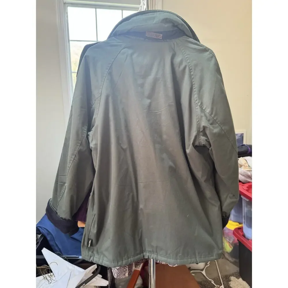 Vtg Pacific Trail Heavy Outdoor Jacket Green Fleece Lined Hooded Coat Size M-L